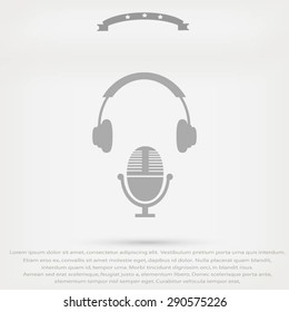  earphone and microphone icon
