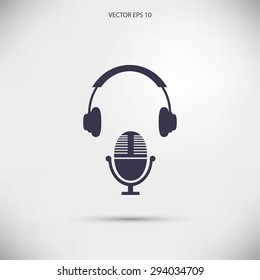  earphone and microphone icon