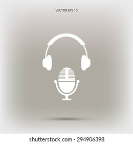  earphone and microphone icon