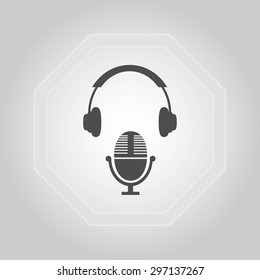  earphone and microphone icon