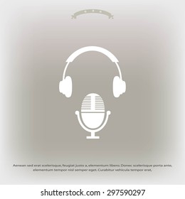  earphone and microphone icon