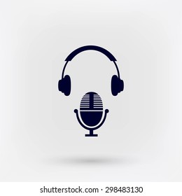  earphone and microphone icon