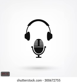  earphone and microphone icon