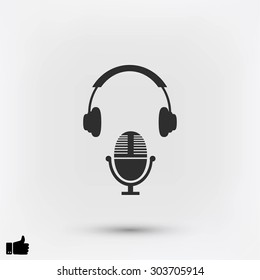  earphone and microphone icon