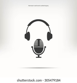  earphone and microphone icon