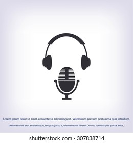  earphone and microphone icon