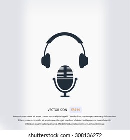  earphone and microphone icon