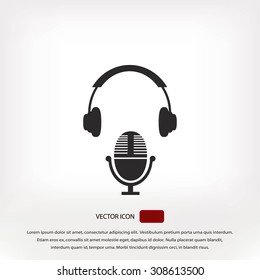  earphone and microphone icon