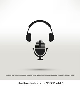  earphone and microphone icon