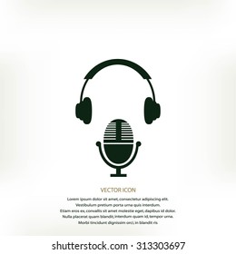  earphone and microphone icon