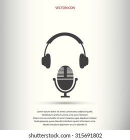  earphone and microphone icon