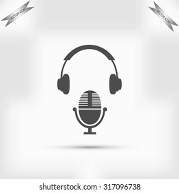 earphone and microphone icon