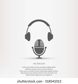  earphone and microphone icon