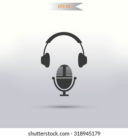  earphone and microphone icon