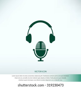  earphone and microphone icon