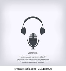  earphone and microphone icon