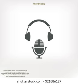  earphone and microphone icon