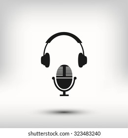  earphone and microphone icon