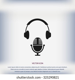  earphone and microphone icon