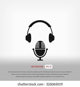  earphone and microphone icon