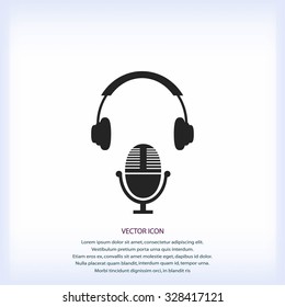  earphone and microphone icon