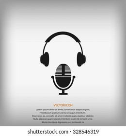 earphone and microphone icon earphone and microphone icon