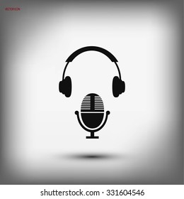  earphone and microphone icon