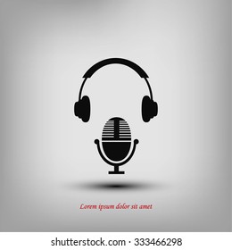  earphone and microphone icon