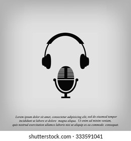  earphone and microphone icon