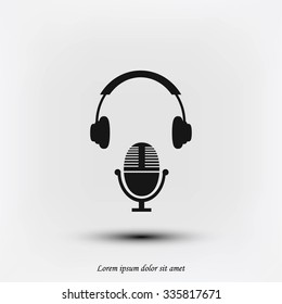  earphone and microphone icon