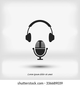  earphone and microphone icon