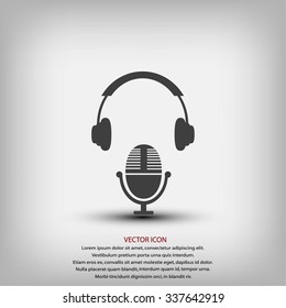  earphone and microphone icon