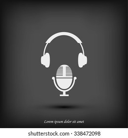  earphone and microphone icon