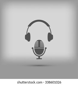 earphone and microphone icon