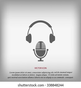  earphone and microphone icon