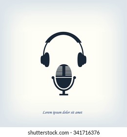  earphone and microphone icon