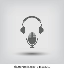  earphone and microphone icon