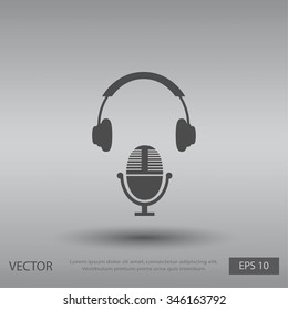  earphone and microphone icon