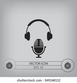  earphone and microphone icon