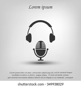  earphone and microphone icon