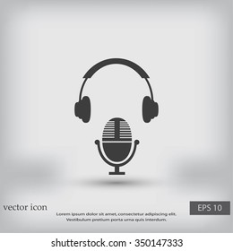  earphone and microphone icon