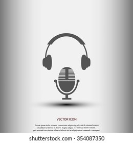  earphone and microphone icon