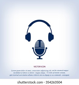  earphone and microphone icon