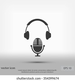  earphone and microphone icon