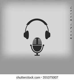  earphone and microphone icon