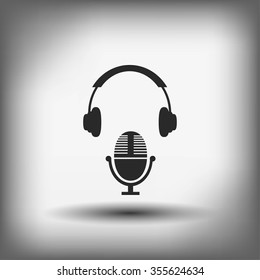  earphone and microphone icon