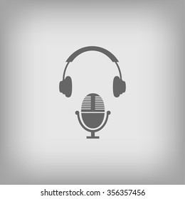  earphone and microphone icon