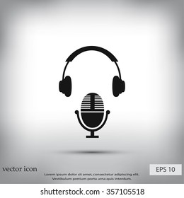  earphone and microphone icon