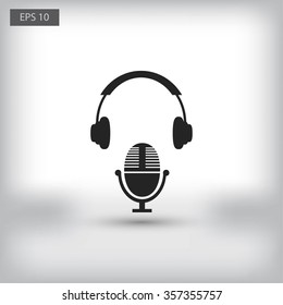  earphone and microphone icon