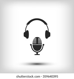  earphone and microphone icon